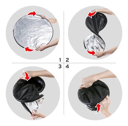 Reflector Portátil Plegable Redondo 5 En 1 For Fotografía