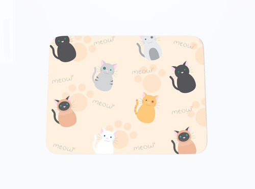 Mousepad Meow Meow Gatos -  210 X 170 X 3 Mm