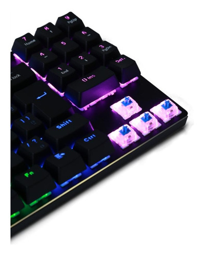 Teclado Mecânico A+ Plus Tech Barak Switch Blue Abnt2 Preto Português Brasil