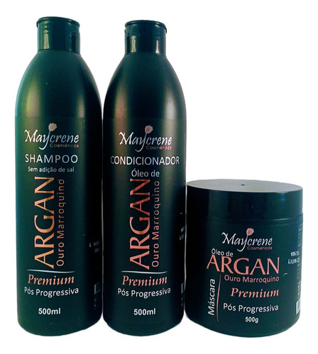 Kit Pós Progressiva Óleo De Argan Maycrene Shamp+cond+masc