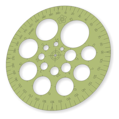 Gabarito Círculos - 11 Cm E Com 16 Tamanhos Menores - 26460