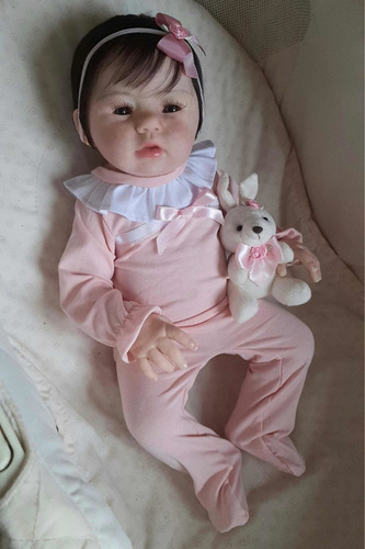 Bebê Reborn Realista Fio A Fio 100% Silicone Banho Manuzinha
