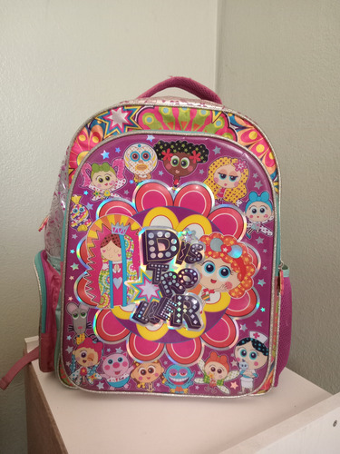Mochila Escolar Kasimeritos Rosa Con Dibujos (Usado)