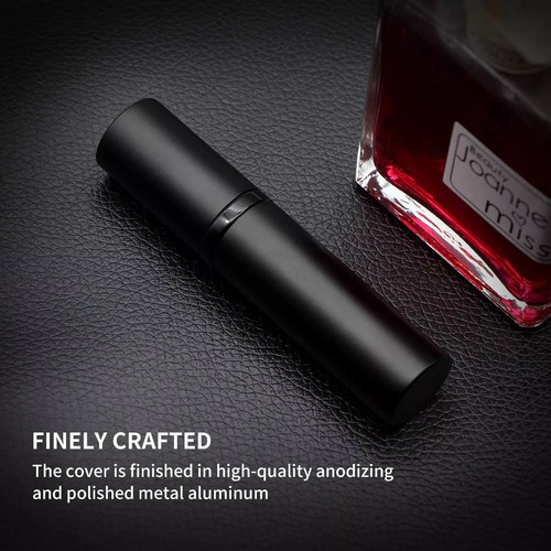 Mini Perfumero Pequeño Recargable Con Atomizador Negro 2 Pzs