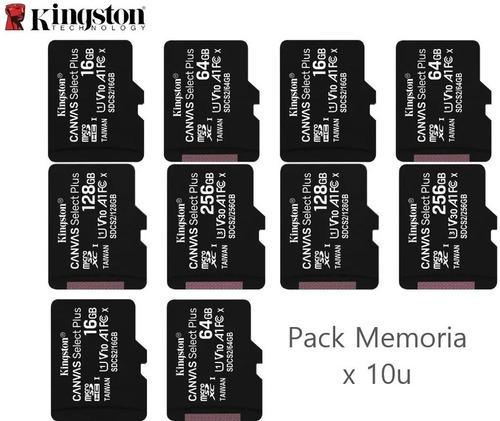 Imagen 3 de 6 de Combo X 10 Memoria Kingston 32gb Canvas Select Plus Oferta