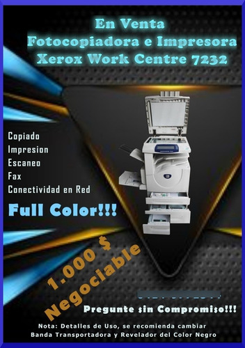Imagen 1 de 8 de Fotocopiadora E Impresora Xerox Work Center 7232