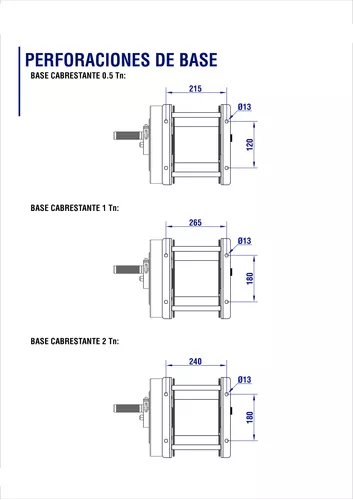 Cabrestante manual Gan-Mar para cable de acero de 1 TN