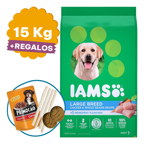 Iams De Eukanuba Adulto Raza Grande 15 Kg + Regalo + Envío