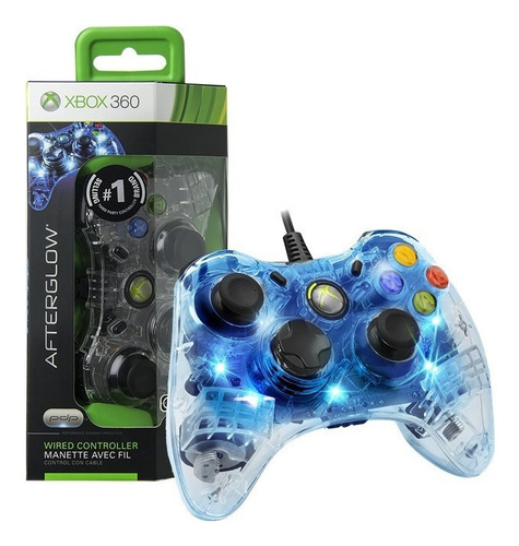 Control Alambrico Afterglow Xbox 360 Azul, Verde , Rojo Color Azul