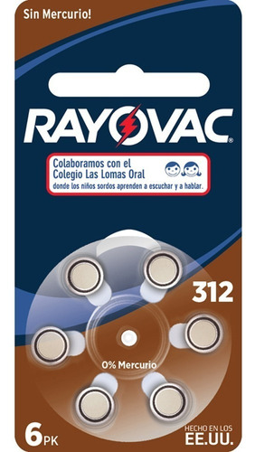 Pilas Rayovac 312 Auditivas X 60 Unidades