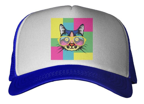 Gorra Gato Con Anteojos Pop Art