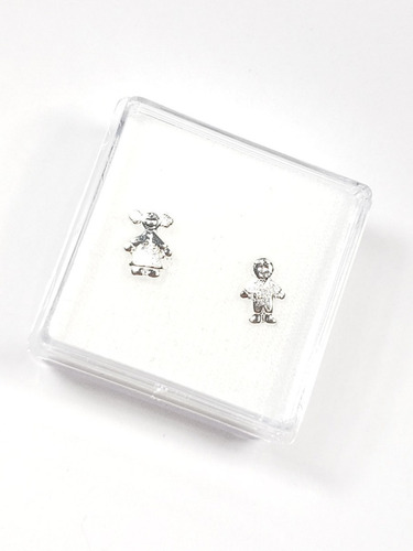 Aretes De Niño Y Niña De Plata 925 Con Estuche A2