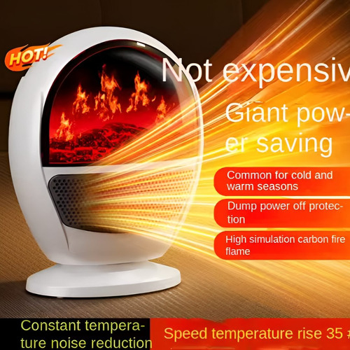 Calentador Eléctrico Portátil Tipo Chimenea De 1.500 W Blanco