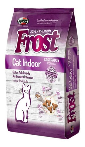 Imagen 1 de 2 de Frost Cat Indoor Gatos Castrados 7. 5 Kg + 1 Kg Con Regalos