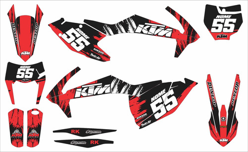 Adesivo Moto Cross Trilha Ktm Xc F 16-19 Riscos Lm261