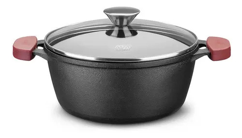 Panela Ferro Fundido, Pan/molho, 26 Cm, T/vidro, Cor Preta Preto