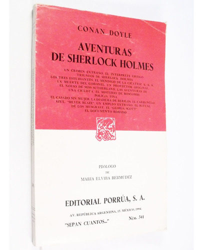 Conan Doyle - Aventuras De Sherlock Holmes - Porrúa