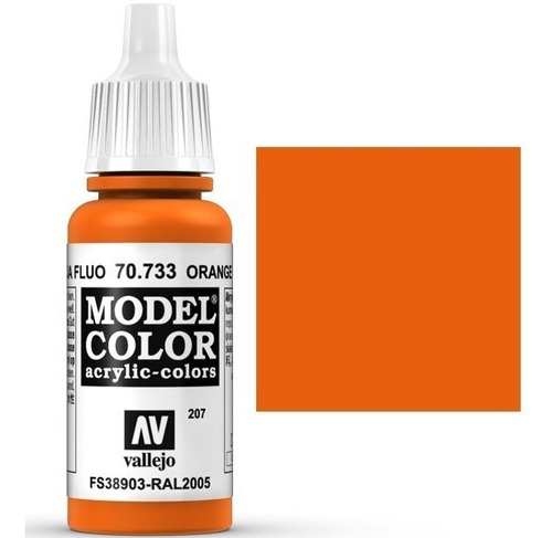 Vallejo Model Color 70733 Naranja Fluorescente La Plata