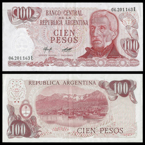 Argentina Billete 100 Pesos Ley 1978 Serie E Bot. #2410a Vf