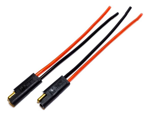 3 Conector 2 Vias C Fio 2,5mm Chicote Preto Plug Para Caixa