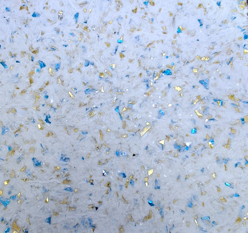 Papel De Parede Líquido Premium Branco Glitter Azul Dourado Azul-claro