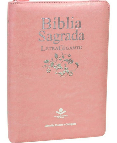 Bíblia Sagrada Letra Gigante| Rosa Claro Ziper | Sbb 