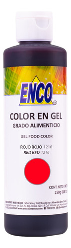 Colorante Enco En Gel 250g Rojo Rojo Básico Reposteria Paste