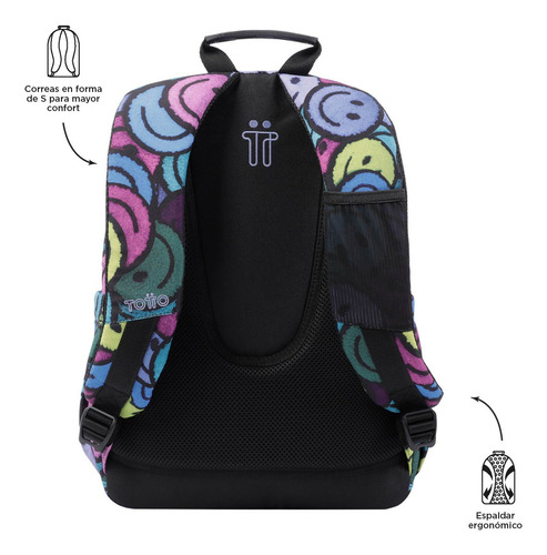 Mochila Unisex Acuarela Totto Color Morado/Azul