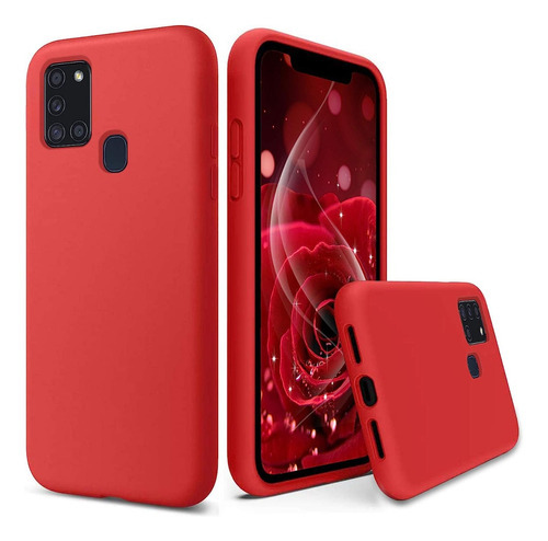 Carcasa Silicona Slim Antihuellas Para Samsung Galaxy M31 Color Rojo