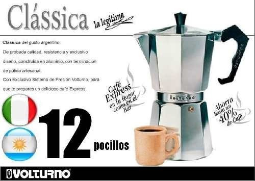 Imagen 4 de 8 de Cafetera Express Volturno Moka 12p Aluminio Palermo O Centro