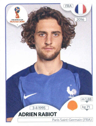 Lámina Album Mundial Rusia 2018 / Adrien Rabiot #204