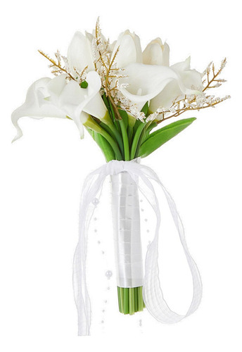 Buquê De Noiva De Casamento Flor De Dama Com Tulipa 22x29cm
