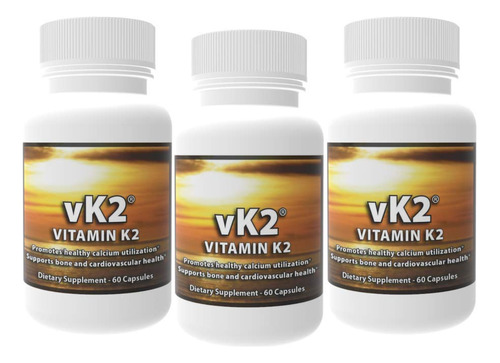 Paquete De 3 Vk2 - Vitamina K2 (mk4 Y Mk7)