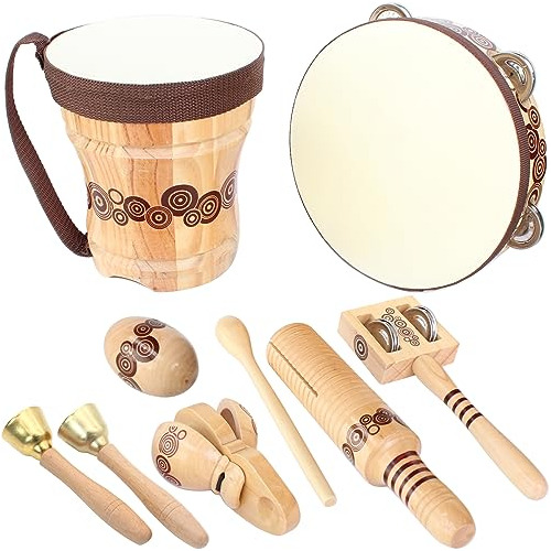 Set De Instrumentos Musicales De Madera Niños, 7 Tipos...