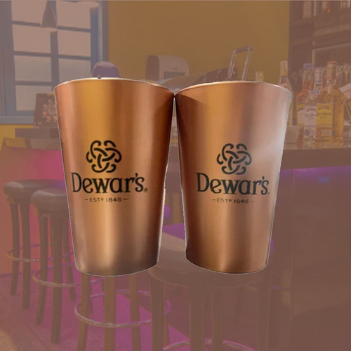 Copo De Acrílico Personalizado Dewars Whisky 350ml Kit C/ 2
