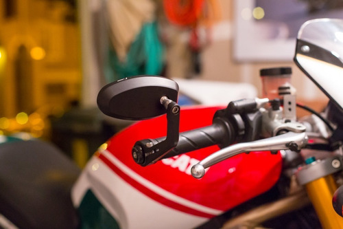 Imagen 6 de 10 de Espejos Cafe Racer Sportbike Custom Bobber Brat Agarre Metal