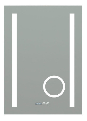 Imagen 1 de 2 de Espejo Led 50 X 70 Touch Desempañante Reloj