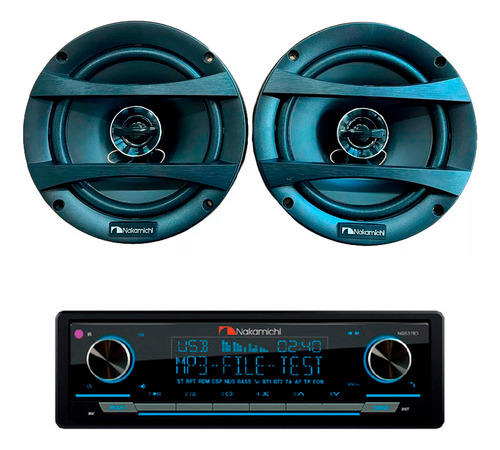 Som Automotivo 6 + Rádio Mp3/bt/usb Nq537bd Nakamichi