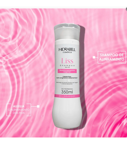 Shampoo Liss Realinhamento 350ml Hidrabell Evita O Frizz