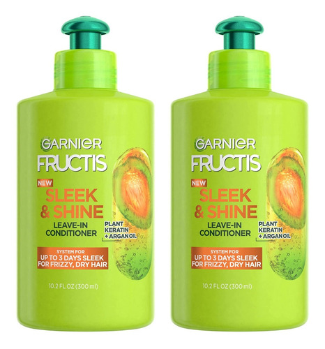 Garnier Fructis Sleek & Shine Crema Acondicionadora - Pack 2