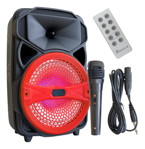 Caixa De Som Potente Bluetooth Rgb Karaoke Microfone Premium Cor Preto-sortido 5v