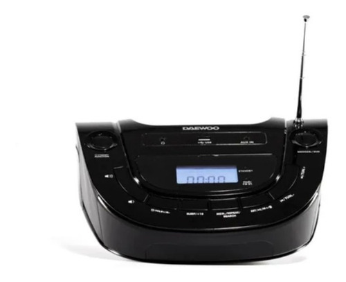 Imagen 1 de 2 de Reproductor Portátil Daewoo Usb Bluetooth Aux Sd Am Fm Reloj Color Negro