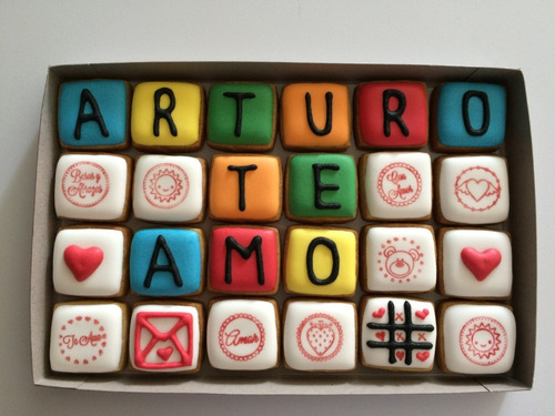 Galletas Con Mensaje Personalizado Amor, Amistad, Cumpleaños