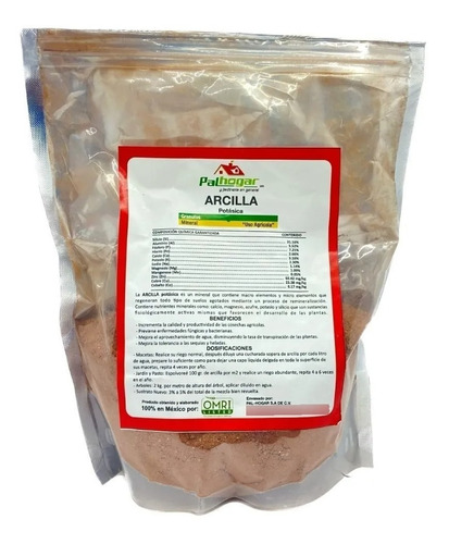 Arcilla Potásica Pal Hogar Abono Para Plantas Natural 1 Kilo