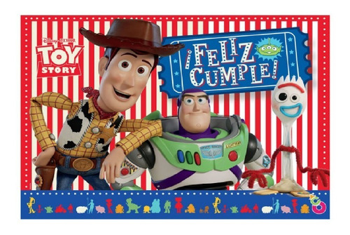 Póster Cartel Cumpleaños - Toy Story - Pack X 1 U