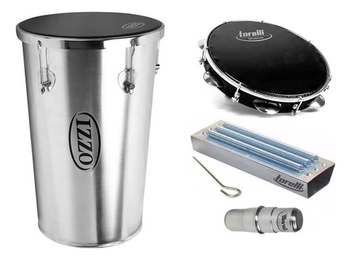 Kit Percussão Tantan Al + Pandeiro Reco Ganzá