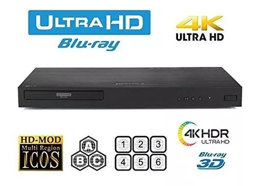 Reproductor de Blu-Ray HDI 4K UHD DVD USB 100-240V -Negro