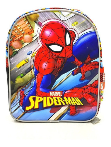 Mochila Espalda Spiderman Acolchada Premium Jardin 12 PuLG