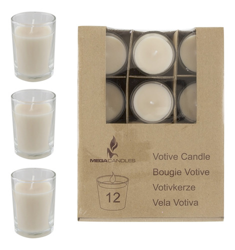 Mega Velas  recipiente Vidrio Perfume Votive Vela  marfil