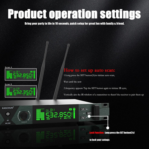 Sistema De Micrófono Inalámbrico Profesional Uhf, Frecuencia
